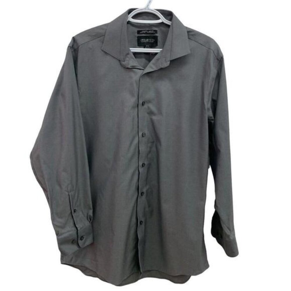 Kenneth Cole Awearness Mens Gray Button Up Long Sleeve Shirt Size 16.5 3233​​